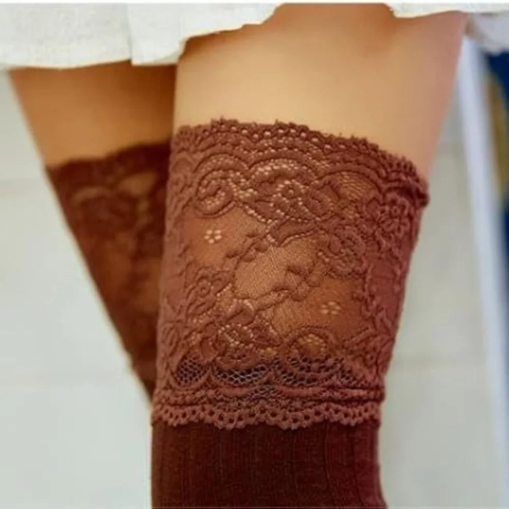 Large Lace Knee High Socks